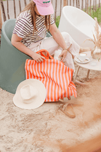 Afbeelding in Gallery-weergave laden, Strandtas - Streep Roze/Oranje