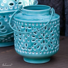Afbeelding in Gallery-weergave laden, Windlicht - metaal - Aqua - Imbarro