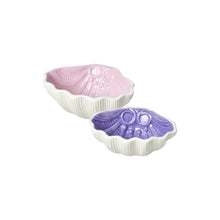 Afbeelding in Gallery-weergave laden, Schaaltjes schelpvorm - set van 2 - keramiek - lila/roze - RICE
