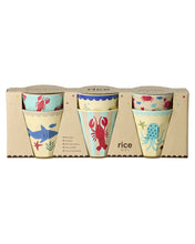 Afbeelding in Gallery-weergave laden, Bekerset zeedieren blauw - 6 stuks - RICE