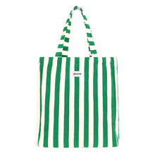 Afbeelding in Gallery-weergave laden, Strandtas/totebag badstof - groen-witte strepen