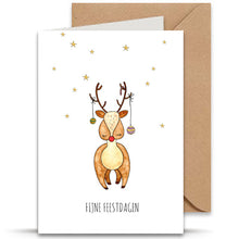 Afbeelding in Gallery-weergave laden, Kerstkaart Hert - Juulz Illustrations - A6 met envelop