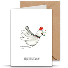 Afbeelding in Gallery-weergave laden, Kerstkaart Duif - Juulz Illustrations - A6 met envelop