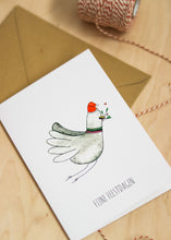 Afbeelding in Gallery-weergave laden, Kerstkaart Duif - Juulz Illustrations - A6 met envelop