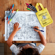 Afbeelding in Gallery-weergave laden, Placemat uitwasbaar met kleurstiften & tasje - FAIRYTALES & LEGENDS - EATSLEEPDOODLE