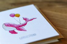 Afbeelding in Gallery-weergave laden, Wenskaart Walvis Feest - Juulz Illustrations - A6 met envelop