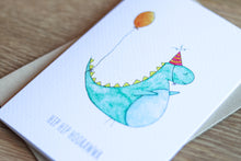 Afbeelding in Gallery-weergave laden, Wenskaart Dino - Juulz Illustrations - A6 met envelop