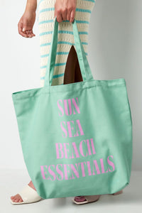 Strandtas katoen - Sun Sea Beach Essentials - Mint