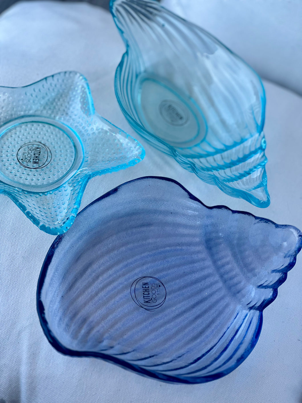 Schaaltje schelp blauw glas - licht