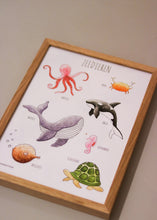 Afbeelding in Gallery-weergave laden, Zeedieren poster A4  - Juulz Illustraties

