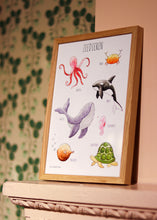 Afbeelding in Gallery-weergave laden, Zeedieren poster A4  - Juulz Illustraties
