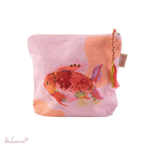 Toilettas roze met vis groot- Imbarro