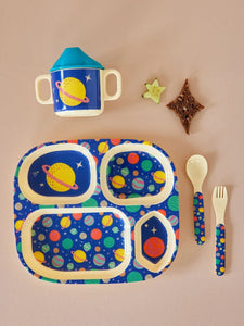 Baby eetset -blauw - Galaxy Print - Rice