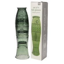 Afbeelding in Gallery-weergave laden, Glazen stapelbaar vis - groen - Rex London - set van 4
