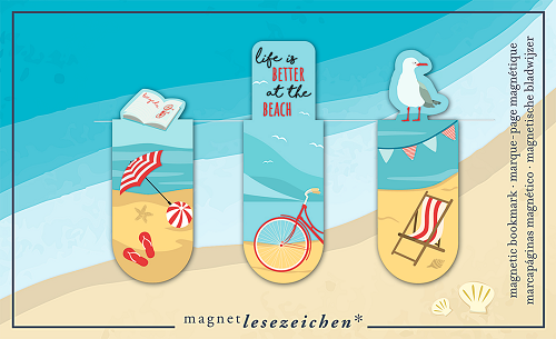 Magnetische boekenlegger op het strand set van 3